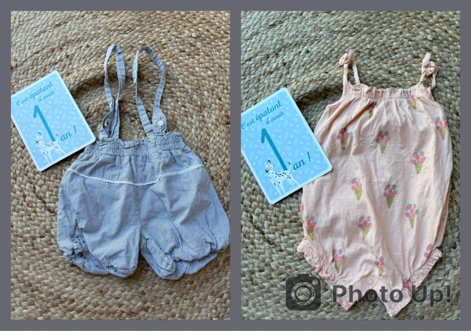 Lots short + barboteuse 12 mois 🌸